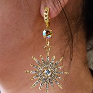 Swarovski Crystals Dangling Earrings Starburst